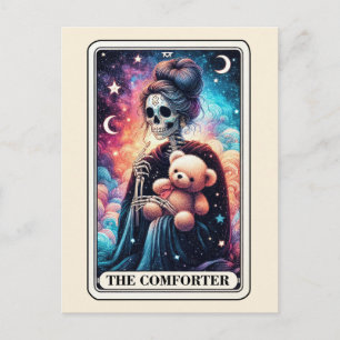 The Comforter Tarot Teddy Bear Skeleton Mum Postcard