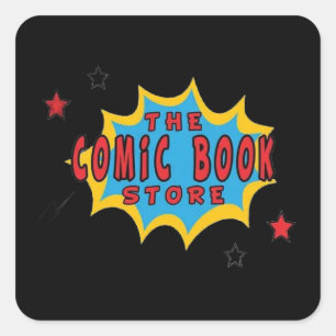 THE COMIC BOOK STORE SQUARE STICKER