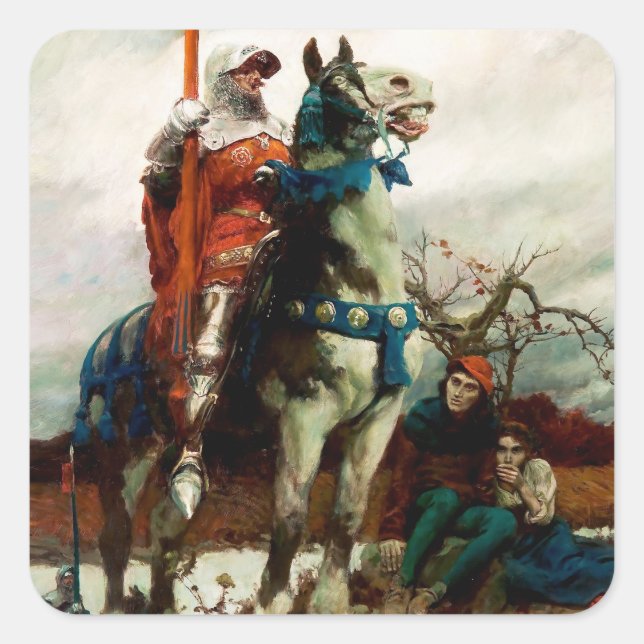 The Coming Lancaster by Howard Pyle Square Sticker (Front)