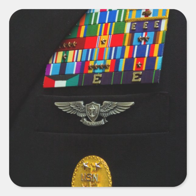 The command master chief badge square sticker (Front)