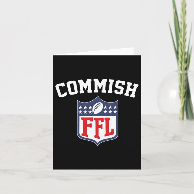 The Commish Funny Fantasy Football League Ffl Comm Card (Front)