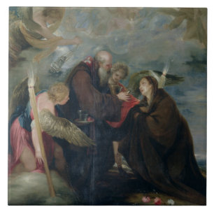 The Communion of St. Rose of Viterbo (The Virgin) Ceramic Tile