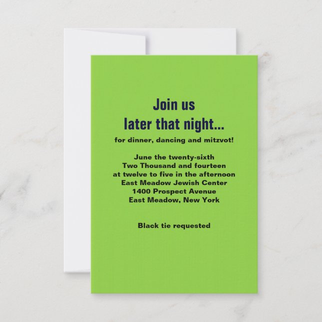 THE COMPULSIVE TEXTER Bar Mitzvah Party Card (Front)