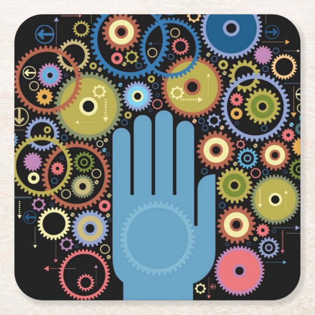 The concept of motion square paper coaster (Front)