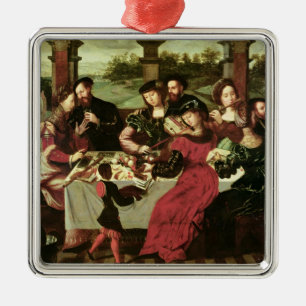 The Concert after the Meal Metal Ornament