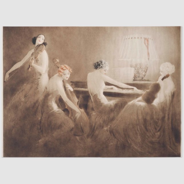 The Concert Art Deco Decoupage Paper (Front)