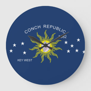 The Conch Republic Flag Large Clock
