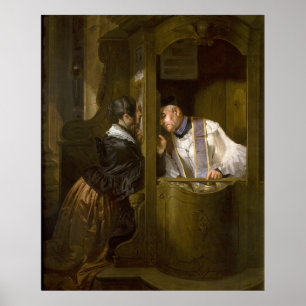 The Confession by Giuseppe Molteni 1838 Poster