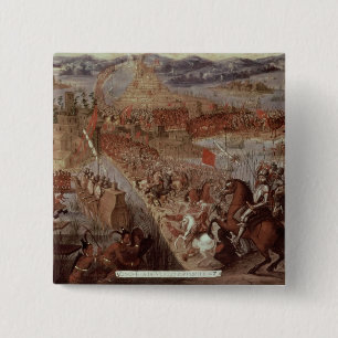 The Conquest of Tenochtitlan 15 Cm Square Badge