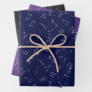 The constellations wrapping paper sheet