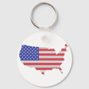 The Constitution of the U.S. Shaped as America Key Ring