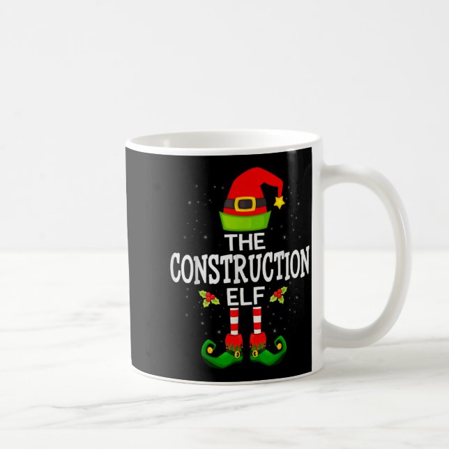 The Construction Elf Christmas Family Matching Paj Coffee Mug (Right)