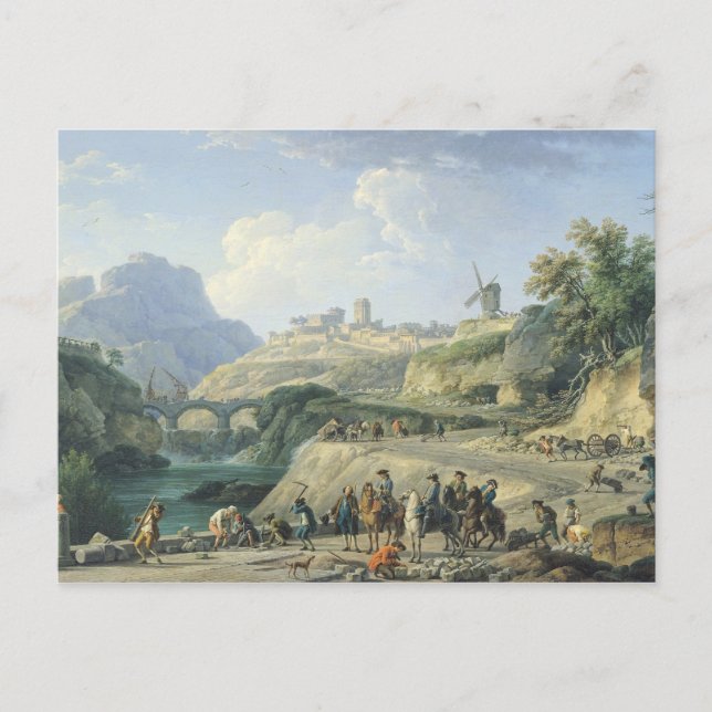 The Construction of a Road, 1774 Postcard (Front)