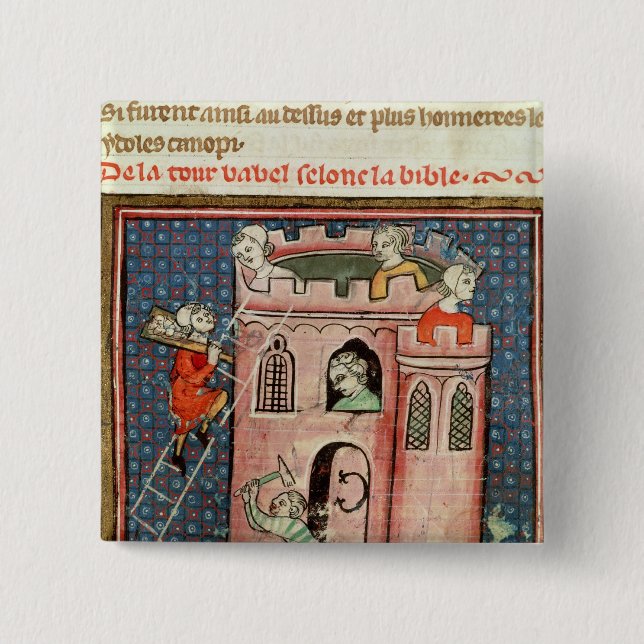 The Construction of the Tower of Babel 15 Cm Square Badge (Front)