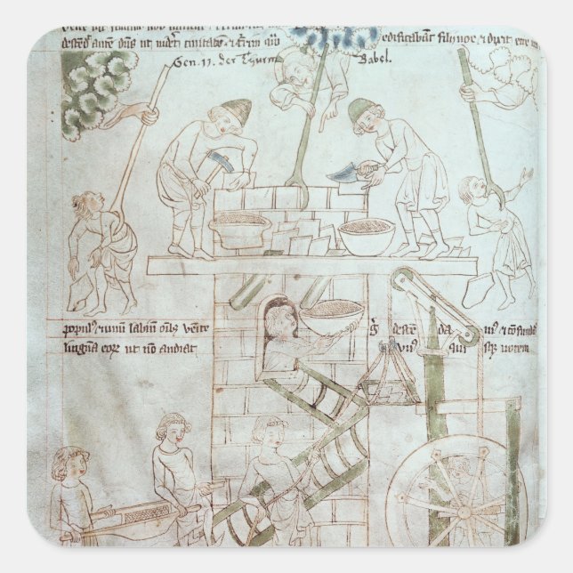 The Construction of the Tower of Babel Square Sticker (Front)