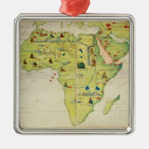 The Continent of Africa Metal Ornament
