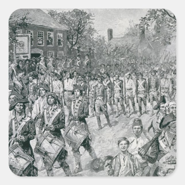 The Continental Army Marching Down the Old Square Sticker (Front)