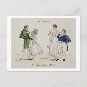 The Contrasts, plate 24 from 'Le Bon Genre', 1811 Postcard