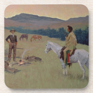 The Conversation, or Dubious Company (oil on canva Coaster