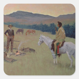 The Conversation, or Dubious Company (oil on canva Square Sticker