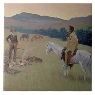 The Conversation, or Dubious Company (oil on canva Tile