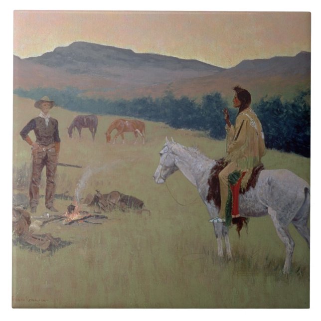 The Conversation, or Dubious Company (oil on canva Tile (Front)