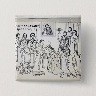 The Conversion of the Aztecs to Roman 15 Cm Square Badge