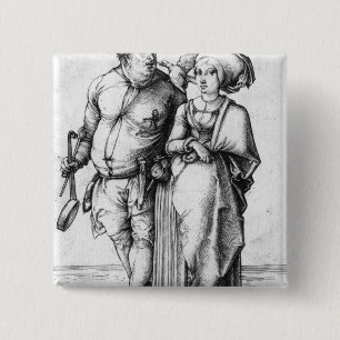 The Cook and his Wife 15 Cm Square Badge