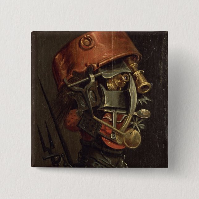 The Cook (oil on panel) 15 Cm Square Badge (Front)
