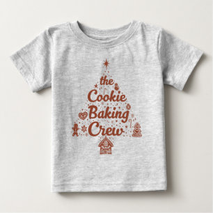 The Cookie Baking Crew Christmas Tree Design Baby T-Shirt
