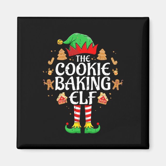 The Cookie Baking Elf Xmas Matching Christmas Fami Magnet (Front)