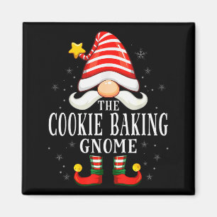 The Cookie Baking Gnome Christmas Group Family Paj Magnet