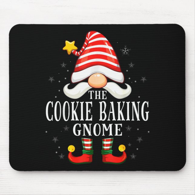 The Cookie Baking Gnome Christmas Group Family Paj Mouse Pad (Front)