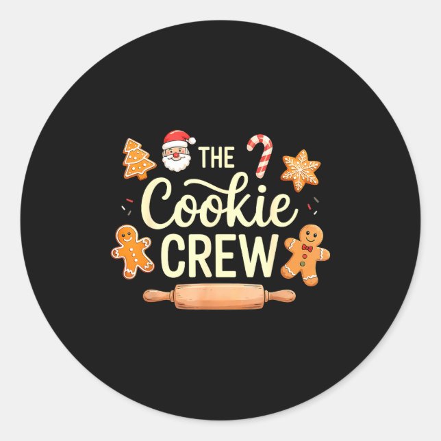The Cookie Crew Christmas Baking Cookie Lover  Classic Round Sticker (Front)