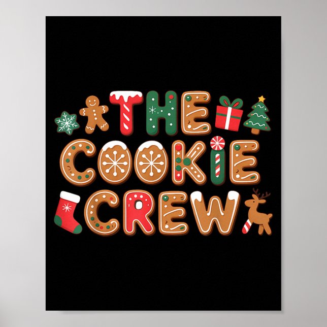 The Cookie Crew Christmas Baking Cookie Lover Kids Poster (Front)