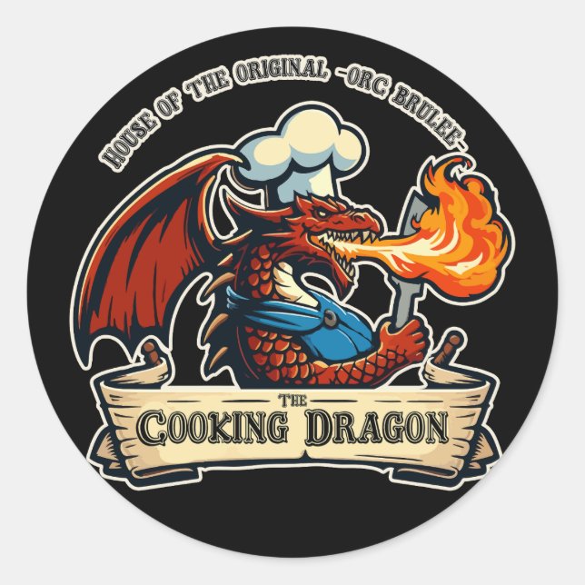 The Cooking Dragon Classic Round Sticker (Front)