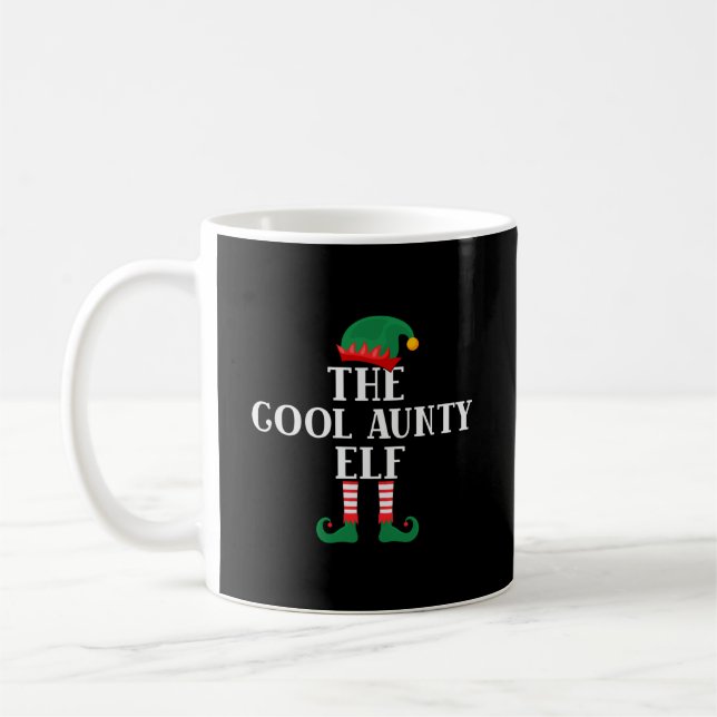 The Cool Aunty Elf Funny Christmas Coffee Mug (Left)