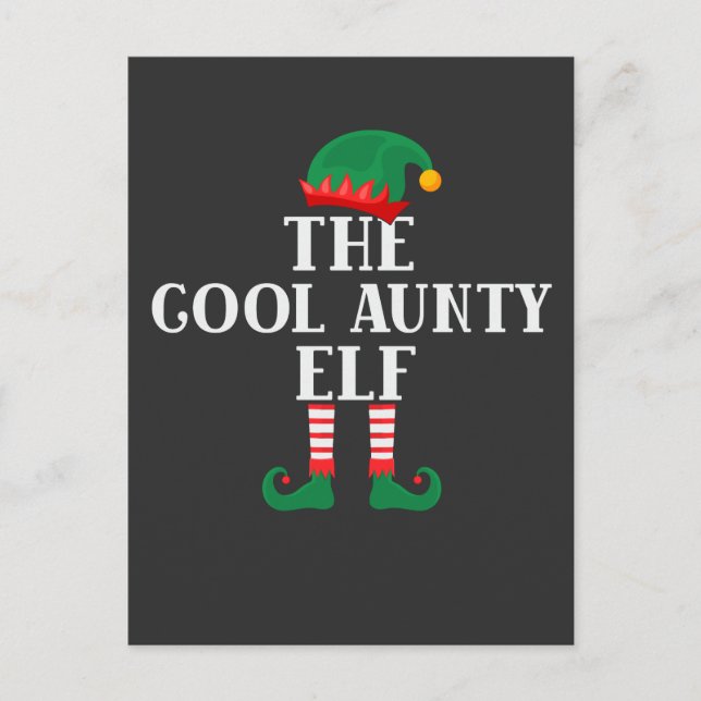 The Cool Aunty Elf Funny Christmas  Postcard (Front)