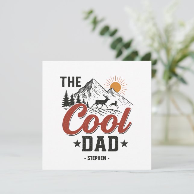 The Cool Dad – Rustic Mountain and Deer Design (Standing Front)