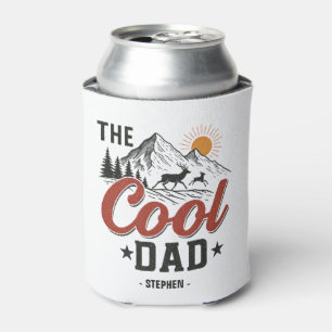 The Cool Dad – Rustic Mountain and Deer Design Can Cooler