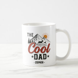 The Cool Dad – Rustic Mountain and Deer Design Coffee Mug
