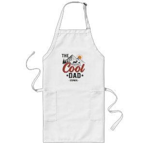 The Cool Dad – Rustic Mountain and Deer Design Long Apron