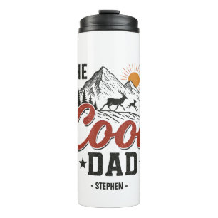 The Cool Dad – Rustic Mountain and Deer Design Thermal Tumbler