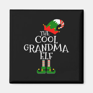 The Cool Grandma Elf Gift Matching Family Group Ch Magnet