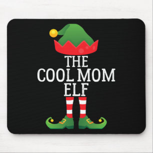The Cool Mum Elf Funny Xmas Family Pajama Matching Mouse Pad