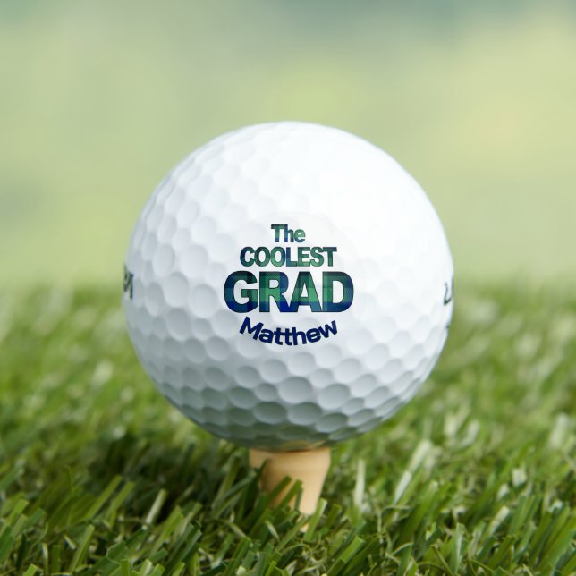 The Coolest Grad – Blue Green Gift for Nephew Golf Balls (Insitu Tee)
