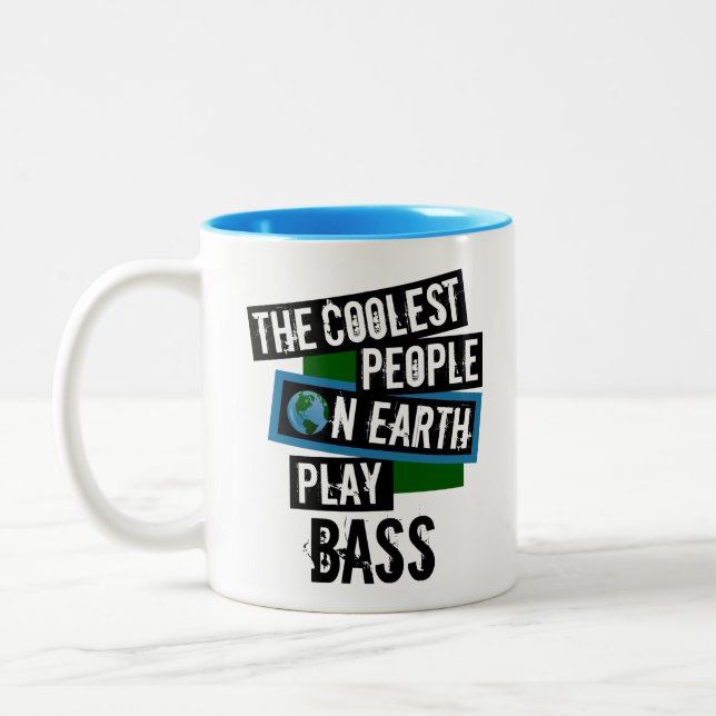 The Coolest People on Earth Play Bass Two-Tone Coffee Mug (Left)