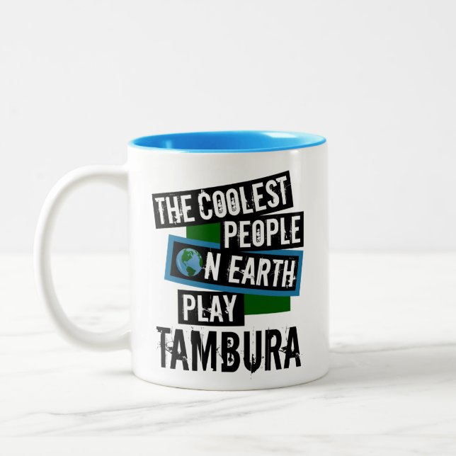 The Coolest People on Earth Play Tambura Two-Tone Coffee Mug (Left)