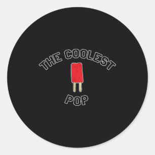 The coolest pop cool dad shirt summer bbq father's classic round sticker