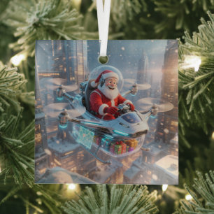 The Coolest Sci-Fi Santa Glass Tree Decoration
